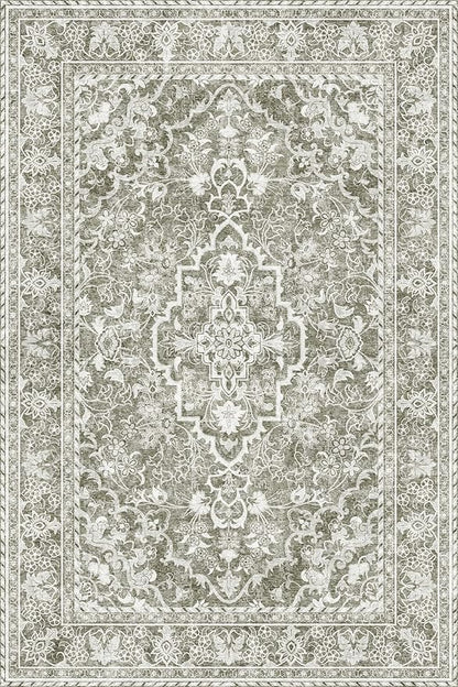 Washable Area Rug 4x6 | Non Slip Area Rug for Living Room, Bedrooms, Dining Room | Ultra-Soft Flannel Carpet Area with Rubber Backing (Sand, 4x6)