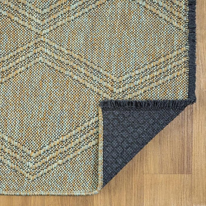LUXE WEAVERS Modern Farmhouse Green 8x10 Washable Area Rug, Anti-Slip Diamond Pattern Carpet