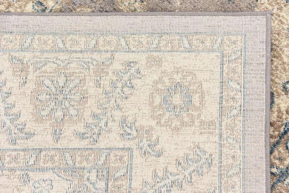 Unique Loom Salzburg Collection Classic Traditional Design Oriental Inspired Border Area Rug (5' 0 x 5' 0 Square, Gray/Beige)