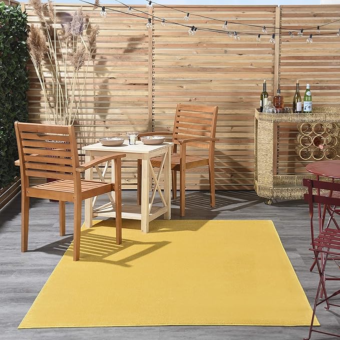 Nourison Home Nourison Essentials Yellow 6' x 9' Area Rug - Easy Clean, Non Shedding, Bed Room, Living Room, Dining Room, Kitchen (6' x 9')