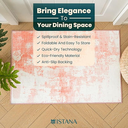 Istana 2x3 Area Rug - Pink Boho Rugs for Living Room 2x3 - Foldable Small Rugs for Bedroom - Stain Resistant Washable Rug Non Slip - Eco-Friendly Area Rugs Indoor - Easy to Clean Rug
