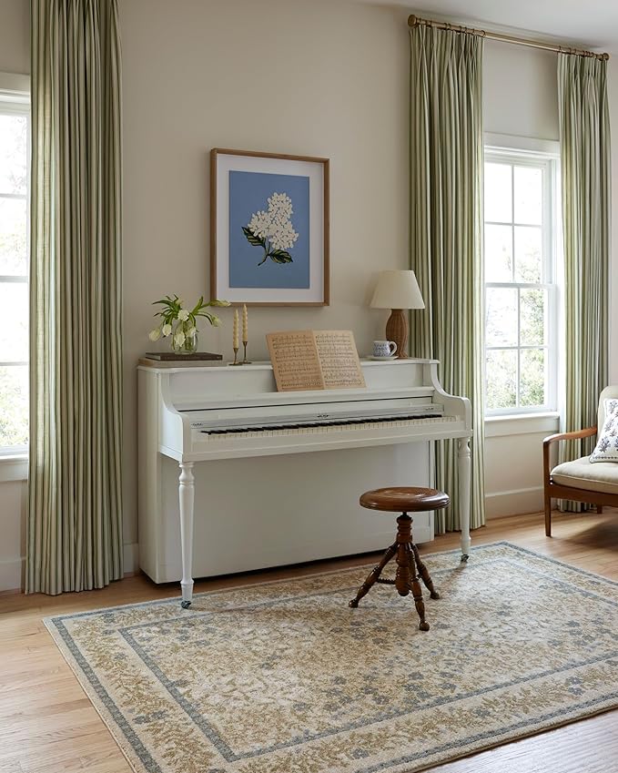 Loloi Rifle Paper Co. Laurel Collection LAU-03 Ivory/Multi 5'-3" x 7'-8" Area Rug