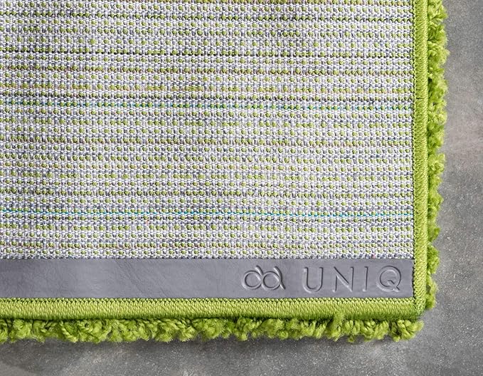 Unique Loom Solid Shag Collection Area Rug (8' x 11' Rectangle, Grass Green)