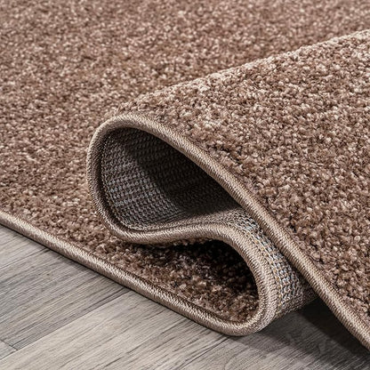 JONATHAN Y Haze Solid Low-Pile Brown Indoor Area Rug 8x10, Coastal,Bohemian,Minimalist,Classic, Easy-Cleaning for Living Room,Bedroom,Kitchen,Pet Friendly,Non-Shedding (SEU100J-8)