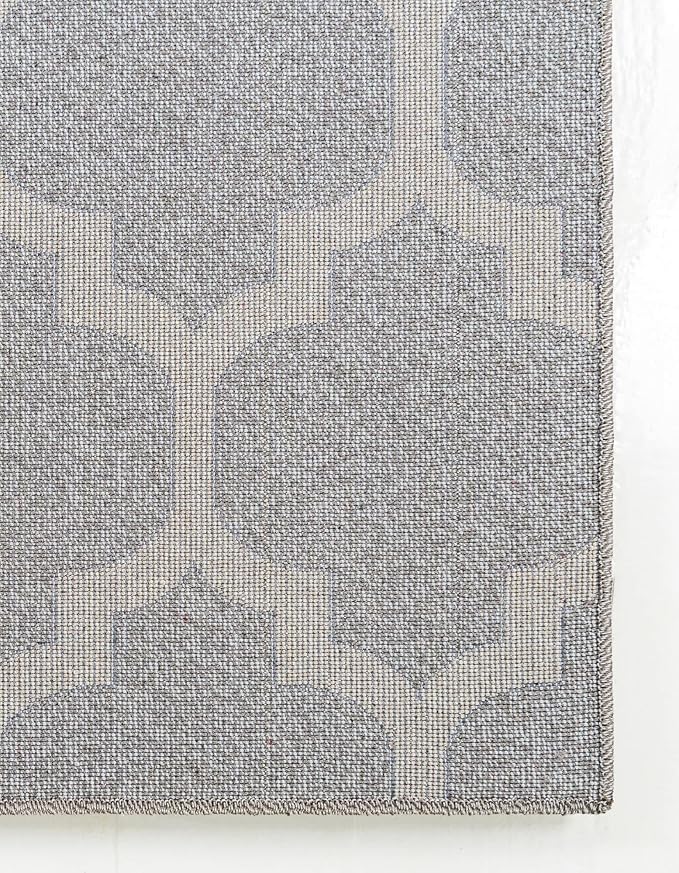 Rugs.com Lattice Collection Rug – 9' x 12' Light Gray Medium Rug Perfect for Living Rooms, Large Dining Rooms, Open Floorplans