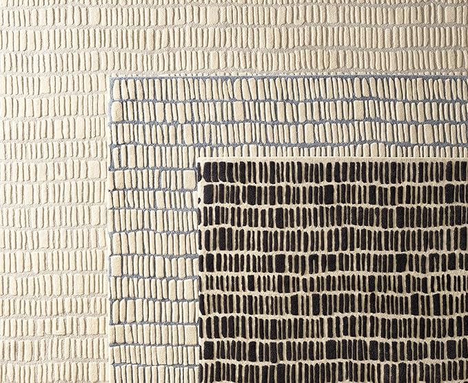 Dash and Albert Roark Wool Area Rug - 3' x 5' Charcoal Geometric Hand Tufted Accent Rug - Durable, High Traffic Areas Hallway, Living Room, Stairs - Premium Luxury Hotel Quality Soft Breathable