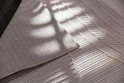 CAMILSON Micro Loop Rug 6x9 Modern Luxury Geometric Arch Area Rugs Soft High and Low Pile Stain Resistant Easy-Cleaning Non-Shedding for Living Room Office Indoor Carpet (6 x 9 / White)