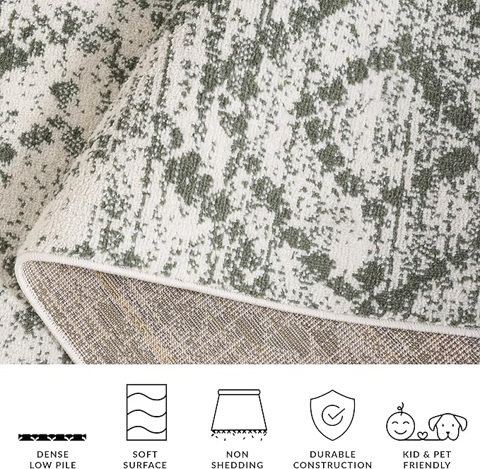 SAFAVIEH Area Rug 8x10 - Adirondack Collection - Large - Ivory & Dark Green, Geometric Trellis Pattern, Non-Shedding & Easy Cleaning, Ideal for Living Room, Bedroom, Office, Dining Space (ADR131W)