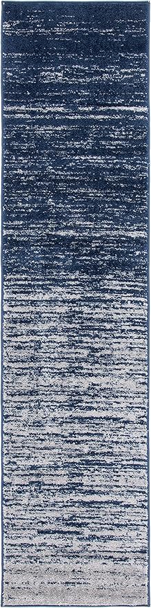 SAFAVIEH Adirondack Collection Runner Rug - 2'6" x 6', Navy & Grey, Modern Ombre Design, Non Shedding & Easy to Clean, Ideal for Hallway, Foyer, Kitchen, Entryway, Bedroom (ADR113E)