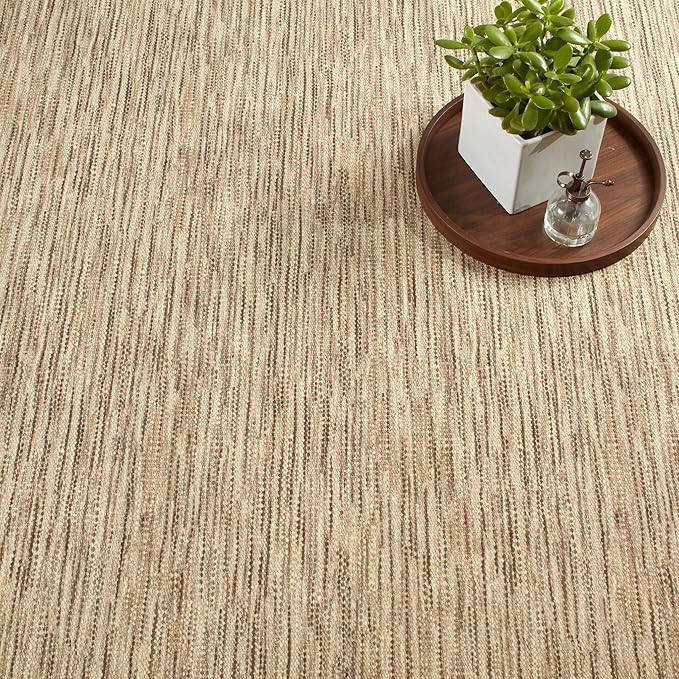 Dash & Albert Clay Natural Machine Washable Rug, 5 X 8 Feet, Natural Stripe Pattern