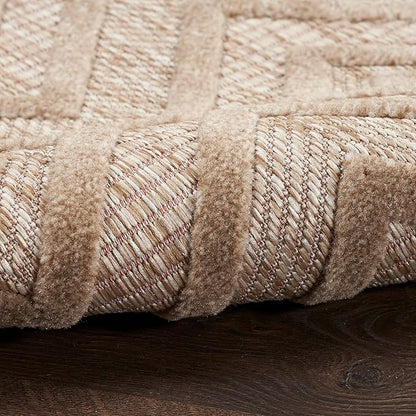 Nourison Home Versatile Natural Beige 2' x 4' Area Rug - Easy Clean, Non Shedding, Bed Room, Living Room, Dining Room, Kitchen (2' x 4')
