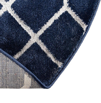 Unique Loom Marilyn Monroe Glam Collection Area Rug - Trellis (5' 3' x 8' Oval, Navy Blue Silver/ Silver)