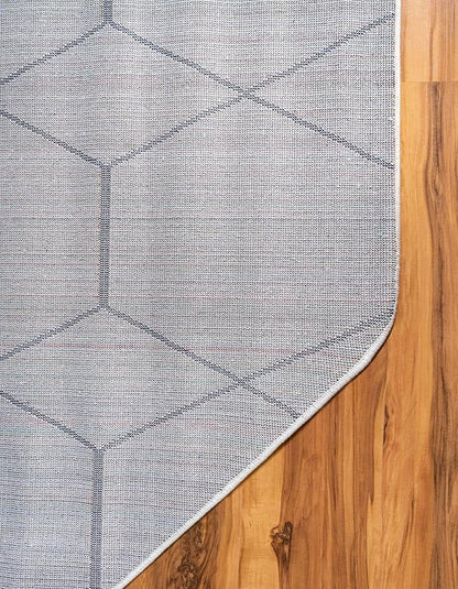 Unique Loom Trellis Frieze Collection Area Rug - Geometric (5' Octagon, Ivory/ Gray)