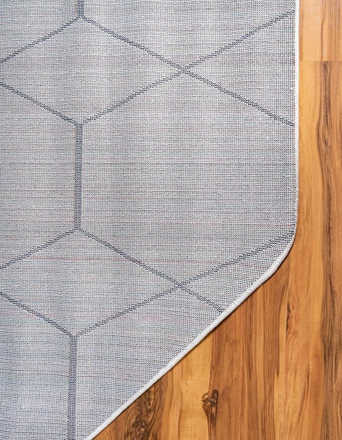 Unique Loom Trellis Frieze Collection Area Rug - Geometric (7' 10" Octagon, Ivory/ Gray)