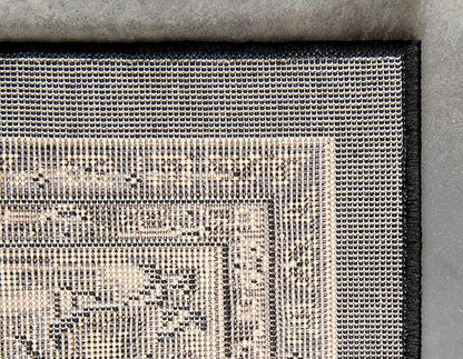Unique Loom Sialk Hill Collection Area Rug - Washington (9' x 12' Rectangle Black/Gray)