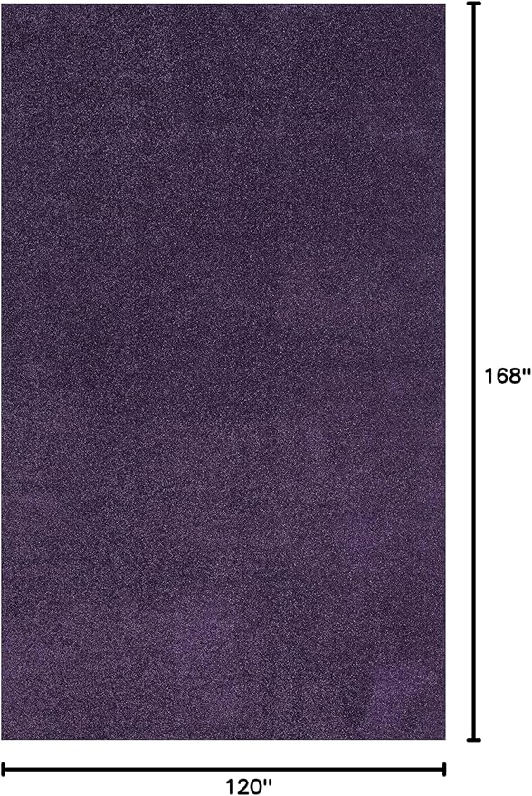 Eyely UES100N-14 Supersoft Haze Solid Low-Pile Indoor Area Rug, Coastal, Bohemian, Minimalist, Classic, Casual for Bedroom,Kitchen,Living Room,Non Shedding,Easy-Washing, Purple, 10 X 14