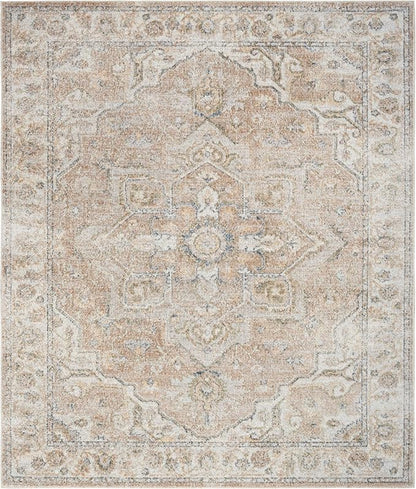 Nourison Home Astra Machine Washable Beige 9' x 12' Area Rug - Easy Clean, Non Shedding, Bed Room, Living Room, Dining Room, Kitchen (9' x 12')