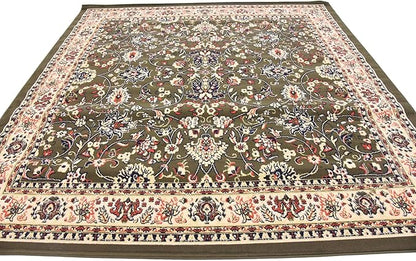Unique Loom Sialk Hill Collection Area Rug - Washington (7' 10" Square Green/Hunter Green)