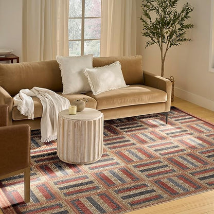 Nourison Home Nordic Multicolor 8' x 10' Area Rug - Easy Clean, Non Shedding, Bed Room, Living Room, Dining Room, Kitchen (8' x 10')