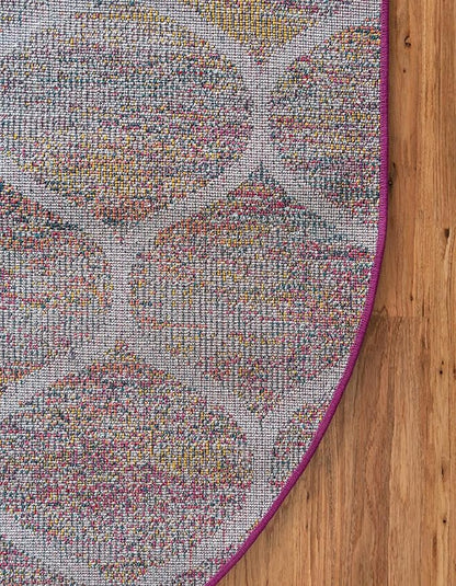 Rugs.com Lattice Frieze Collection Rug – 4' x 6' Oval Multi Medium Rug Perfect for Living Rooms, Large Dining Rooms, Open Floorplans