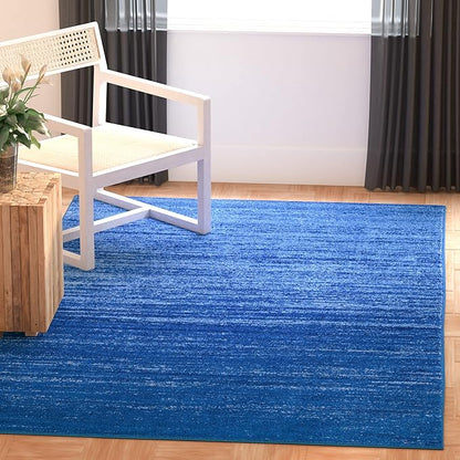SAFAVIEH Adirondack Collection Area Rug - 4' Square, Light Blue & Dark Blue, Modern Ombre Design, Non Shedding & Easy to Clean, Ideal for Living Room, Bedroom, Office, Dining Space (ADR113F)