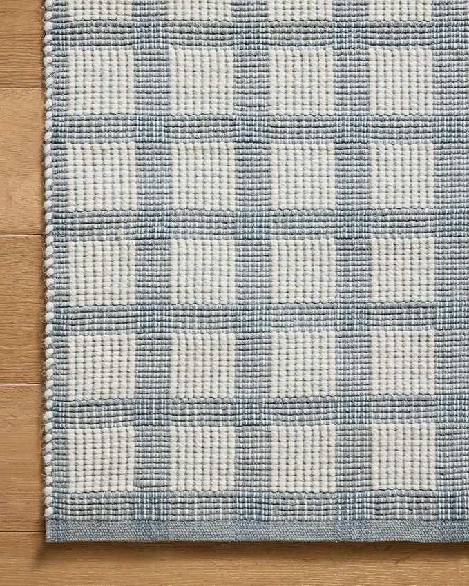 Loloi Magnolia Home by Joanna Gaines Ryder Collection RYD-02 Blue/Ivory 2'-6" x 7'-6" Runner Rug