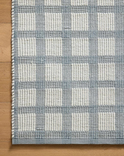 Loloi Magnolia Home by Joanna Gaines Ryder Collection RYD-02 Blue/Ivory 5'-0" x 7'-6" Area Rug