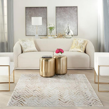 Nourison Home Glam Multicolor 3'11" x 5'11" Area Rug - Easy Clean, Non Shedding, Bed Room, Living Room, Dining Room, Kitchen (4' x 6')