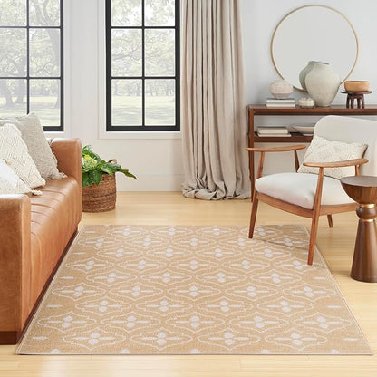 Nourison Home Nourison Essentials Beige Ivory 4' x 6' Area Rug - Easy Clean, Non Shedding, Bed Room, Living Room, Dining Room, Kitchen (4' x 6')
