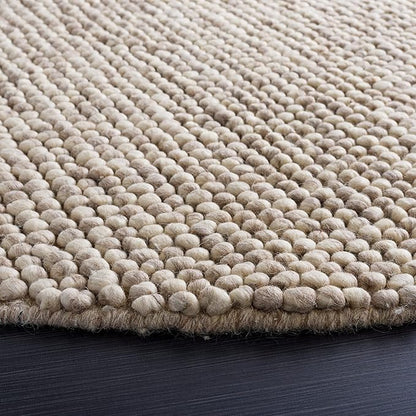 SAFAVIEH Natura Collection Area Rug - 4' x 6' Oval, Beige, Handmade Wool Blend, Textured Design, Ideal for Living Room, Bedroom, Dining Space (NAT620B)