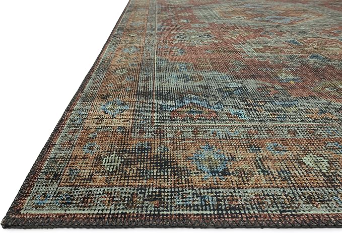 Loloi Skye Collection SKY-07 Terracotta/Sky 2'-0" x 5'-0" Accent Rug