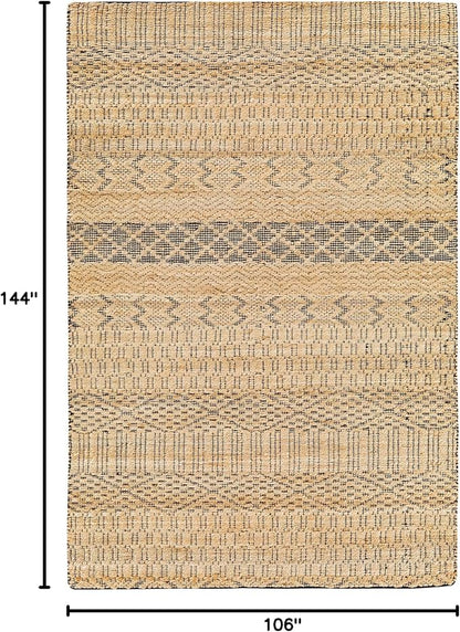 Mark&Day Area Rugs, 9x12 Greensburg Global Tan Area Rug, Beige Grey Carpet for Living Room, Bedroom or Kitchen (8'10" x 12')