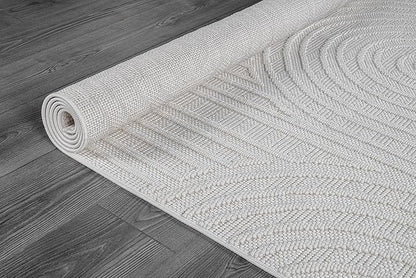 Beverly Rug Micro Loop Large Area Rug White 10x14 Modern Luxury Circle Geometric Durable Indoor Area Rugs for Living Dining Room Office Stain Resistant Non Shedding Casual Indoor Carpet White 10x14