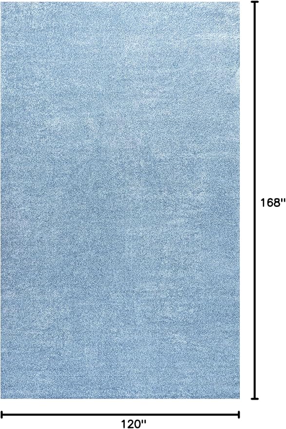 Eyely UES100F-14 Supersoft Haze Solid Low-Pile Indoor Area Rug, Coastal, Bohemian, Minimalist, Classic, Casual for Bedroom,Kitchen,Living Room,Non Shedding,Easy-Washing, Blue, 10 X 14