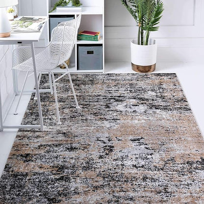 Rugs.com Leipzig Collection Area Rug – 7X10 Beige Low-Pile Rug Perfect for Bedrooms, Dining Rooms, Living Rooms