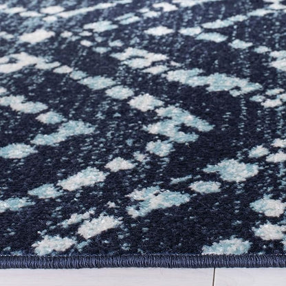 SAFAVIEH Adirondack Collection Area Rug - 5'1" x 7'6", Navy & Ivory, Modern Diamond Distressed Design, Non-Shedding & Easy Care, Ideal for High Traffic Areas in Living Room, Bedroom (ADR131N)