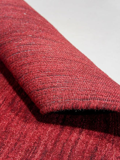 Hand Knotted Loom Wool ECO-Friendly Area Rugs - 10'x13', Rectangle, Dark Red Color, Solid Plain Design, High Pile Handmade Anti Skid Area Rugs for Living Room, Bed Room (L00111)