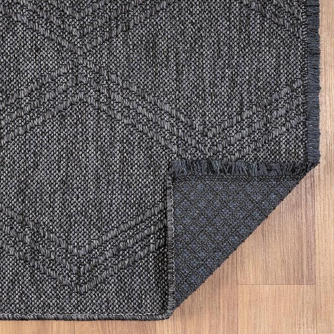 LUXE WEAVERS Modern Farmhouse Smoke 6x9 Washable Area Rug, Anti-Slip Diamond Pattern Carpet
