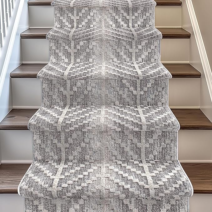 Well Woven Custom Size Hallway & Stair Runner- Harlow Rhodes Taupe 31 Inches Wide x 3 Feet Long Runner (31" x 3') Runner Rug - Contemporary Design, Ultra-Soft, Easy-Clean
