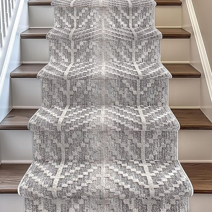 Well Woven Custom Size Hallway & Stair Runner- Harlow Rhodes Taupe 31 Inches Wide x 17 Feet Long Runner (31" x 17') Runner Rug - Contemporary Design, Ultra-Soft, Easy-Clean