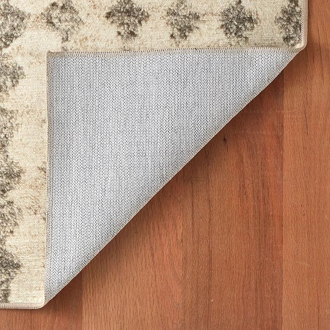 Dash & Albert Izzy Grey Machine Washable Rug, Runner-2.5 X 8 Feet, Grey Graphic Pattern