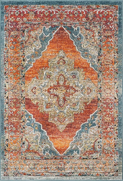 Unique Loom Isabella Collection Area Rug - Rossellini (4' 1" x 6' 1" Rectangle, Rust Red/ Beige)