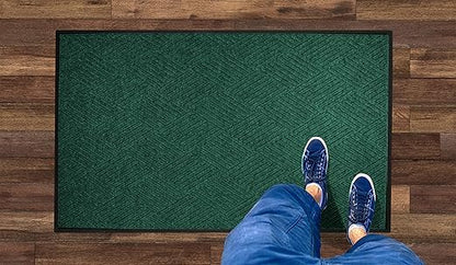 WaterHog Diamond-Pattern Commercial Grade Entrance Mat, Indoor/Outdoor Floor Mat 3' Length x 2' Width, Evergreen by M+A Matting