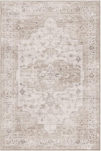 LUMI Washable Area Rug for Living Room, 10x14 Ultra Soft Traditional Rugs Non Slip with Rubber Backing, Low Profile, High Traffic, Stain Resistant Carpets, Ideal for Bedroom, Dining Room, Indoor