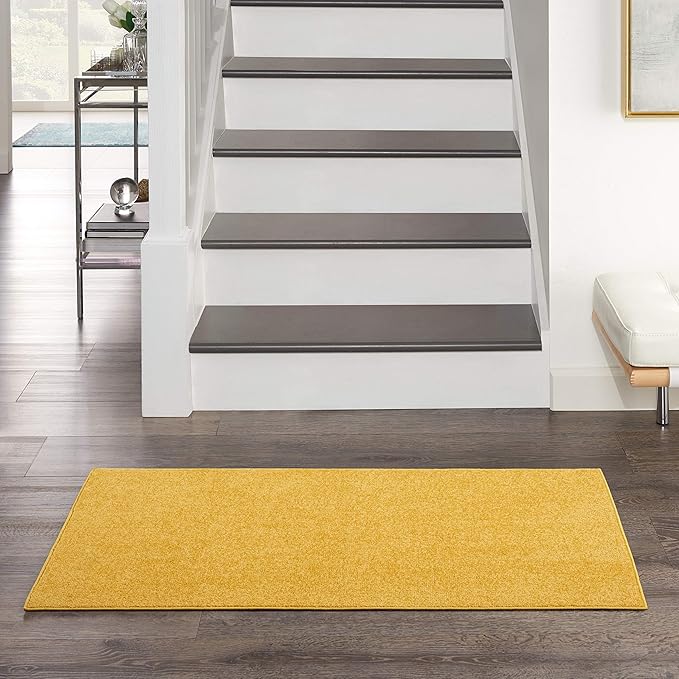 Nourison Home Nourison Essentials Yellow 2' x 4' Area Rug - Easy Clean, Non Shedding, Bed Room, Living Room, Dining Room, Kitchen (2' x 4')