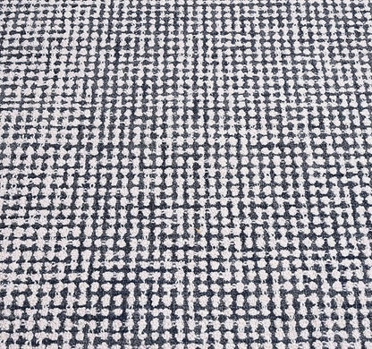 Hand-Tufted 100% Wool Pile Area Rug – Geometric Textured Grid Check Pattern – Thick and Durable Floor Carpet for Bedroom, Living Room, Kids Room, and Dining Area (Charcoal Gray, 5' Round)