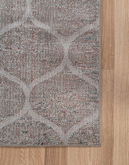 Rugs.com Lattice Frieze Collection Rug – 8' x 10' Blue Multi Medium Rug Perfect for Living Rooms, Large Dining Rooms, Open Floorplans