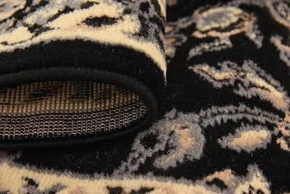 Unique Loom Sialk Hill Collection Area Rug - Washington (2' 2" x 8' 2" Runner Black/Gray)