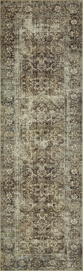 Loloi Magnolia Home by Joanna Gaines Sinclair Collection SIN-01 Pebble/Taupe 5'-0" x 7'-0", .25" Pile Height, Machine Washable, Area Rug