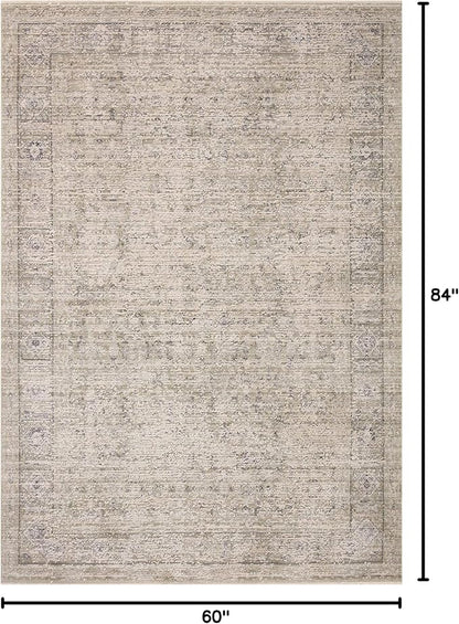 Loloi Amber Lewis Alie Collection ALE-03 Taupe/Dove 5'-3'' x 7'-9'', .13'' Pile Height, Area Rug